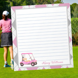 Bloc De Notas Nombre del carrito de golf color agua rosa