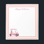 Bloc De Notas Nombre del carrito de golf color agua rosa<br><div class="desc">Un encantador carrito de golf único — acuarela rosa — hecho con gusto — listo para correr el campo — el cuaderno. Este es un gran regalo para todos los amantes del golf - divertido / atractivo / único. Personalízalo con tu nombre. Si tiene alguna pregunta de diseño o una...</div>