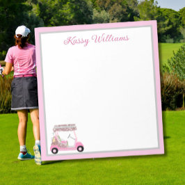 Bloc De Notas Nombre del carrito de golf personalizado Glam Pink
