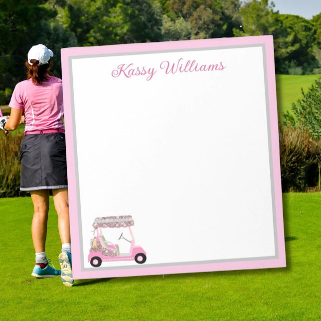 Bloc De Notas Nombre del carrito de golf personalizado Glam Pink (Subido por el creador)
