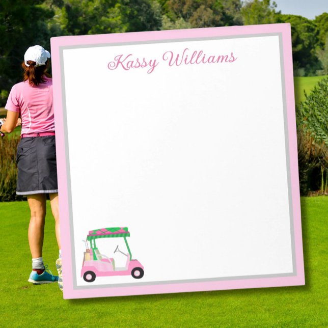 Bloc De Notas Nombre del carrito de golf rosa personalizado (Subido por el creador)