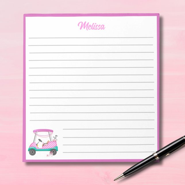 Bloc De Notas Nombre del carrito del punto de polka rosado de Ma (Subido por el creador)