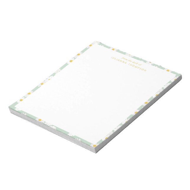 Bloc De Notas Nombre del escritorio personalizado de los Daisies (Lado Izquierdo)