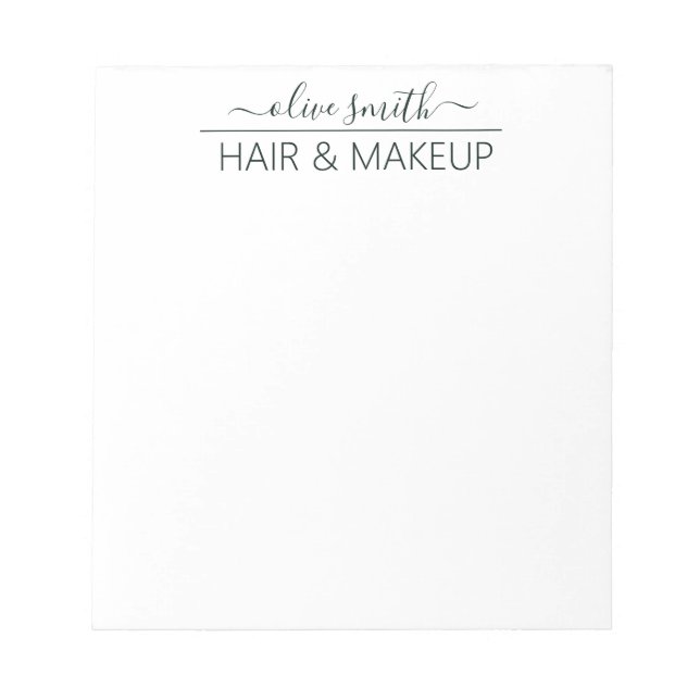 Bloc De Notas Nombre del monograma de la acuarela de esmeralda (Frente)