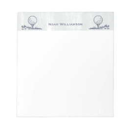 Bloc De Notas Nombre del Monograma Retro de Golfer Golf Ball