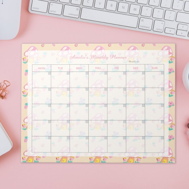 Bloc De Notas Nombre del planificador amarillo crema de hongo ro (Subido por el creador)