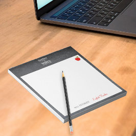 Bloc De Notas Nombre del profesor cita aprecio de manzana roja