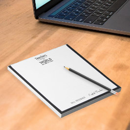 Bloc De Notas Nombre del profesor cita elegante marco negro mode