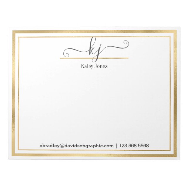 Bloc De Notas Nombre elegante | De La Oficina Del Notepad (Frente)