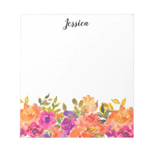 Bloc De Notas Nombre floral rosa