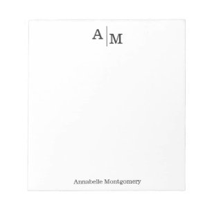 Bloc De Notas Nombre inicial de monograma simple profesional mod