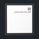 Bloc De Notas Nombre inicial y inicial masculino minimalista<br><div class="desc">Este elegante y sencillo bloc de notas presenta la tipografía clásica de bloques que usted eligió,  su texto inicial y el nombre o personalizado de su elección.</div>