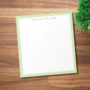 Bloc De Notas Nombre minimalista de dos bordes verde claro