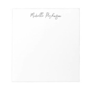 Bloc De Notas Nombre Minimalista Moderno Caligrafía Personalizad