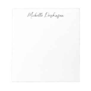 Bloc De Notas Nombre minimalista moderno caligrafía personalizad