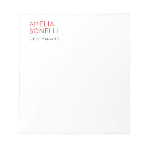 Bloc De Notas Nombre Minimalista Moderno Profesional Sencillo Ca