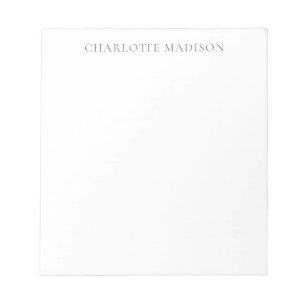 Bloc De Notas Nombre minimalista moderno simple negro blanco