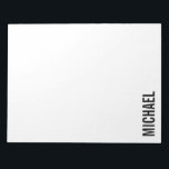 Bloc De Notas Nombre Minimalista personalizado moderno<br><div class="desc">Diseño Minimalista moderno con un nombre personalizado en negrita moderna sans serif estilo tipo de letra.</div>