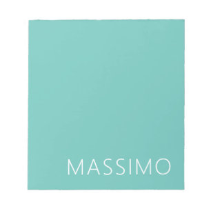 Bloc De Notas Nombre moderno minimalista chic teal ligero