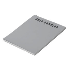 Bloc De Notas Nombre moderno y elegante | Gris y negro