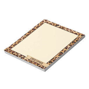 Bloc De Notas Nombre para añadir impresión de leopardo de la t
