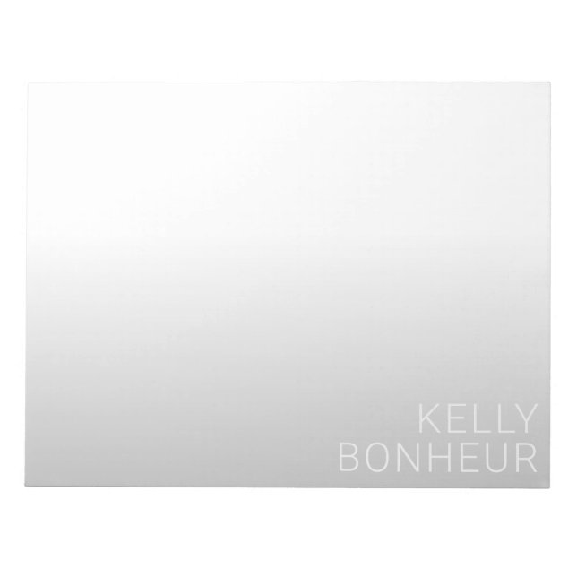 Bloc De Notas Nombre personalizable moderno | Gradiente gris (Frente)