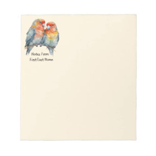 Bloc De Notas Nombre personalizado Arte natural de aves tropical