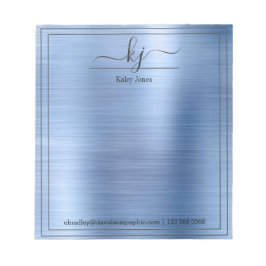 Bloc De Notas Nombre personalizado azul | Del Escritorio De