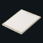 Bloc De Notas Nombre Personalizado Borde Floral Amarillo Pastel<br><div class="desc">Ilumina tu escritorio o regala un toque considerado con esta encantadora libreta personalizada. Con un delicado borde floral amarillo y rosa, es perfecta para anotar notas, recordatorios o listas diarias. Personalizable con un nombre en la parte superior, esta libreta combina funcionalidad con un toque de elegancia floral, ideal para profesores,...</div>