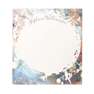 Bloc De Notas Nombre Personalizado Caligrafía Acuarela Otoño
