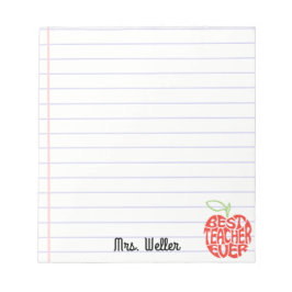 Bloc De Notas Nombre personalizado Cuto "Mejor profesor de la hi