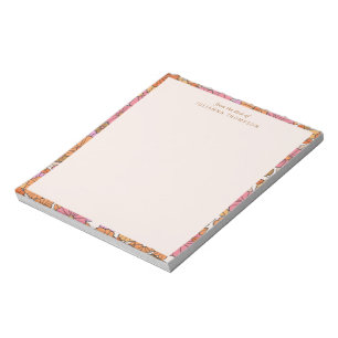 Bloc De Notas Nombre personalizado de Boho Earthy Burnt Naranja