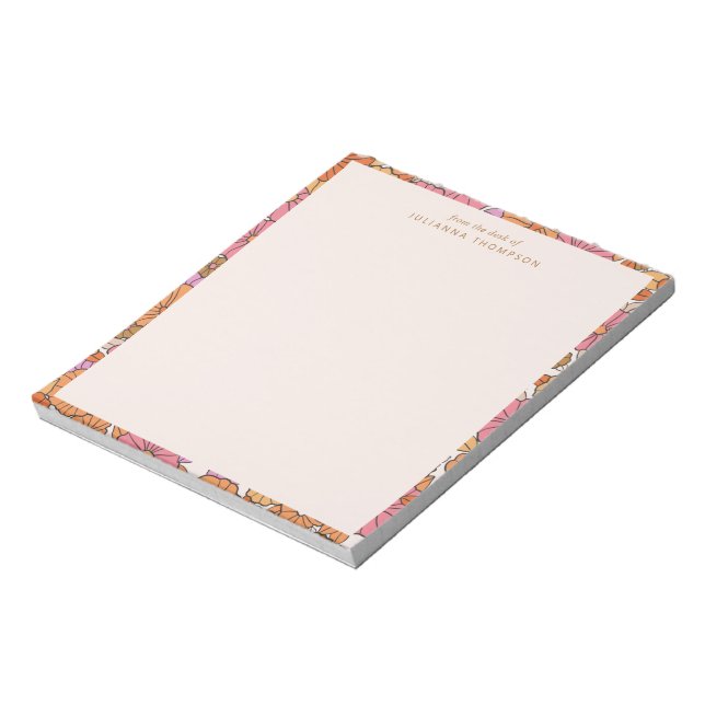 Bloc De Notas Nombre personalizado de Boho Earthy Burnt Naranja  (Lado Izquierdo)
