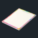 Bloc De Notas Nombre personalizado de borde abstracto rosa elega<br><div class="desc">Divertido y alegre pintura abstracta en un arcoiris de color vibrante y juguetón,  personalizado con tu nombre.</div>