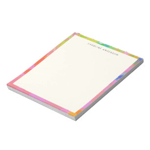 Bloc De Notas Nombre personalizado de borde abstracto rosa elega