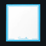 Bloc De Notas Nombre personalizado de borde de color mínimo<br><div class="desc">Diseño de papel personalizado sencillo y elegante. Plantilla fácil de usar. Simplemente teclee tu propio nombre para hacerlo propio. Diseño de dos bordes cuadrados con otros colores disponibles. Ideal para oficina de personalizados,  escuela o papelería personal.</div>