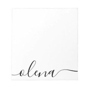 Bloc De Notas Nombre personalizado de caligrafía de script simpl