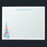 Bloc De Notas Nombre personalizado de color mágico de Gnome unic<br><div class="desc">Este lindo bloc de notas presenta un caprichoso y mágico ilustracion de unicornio en azul y morado. Personalízalo con tu nombre. Gran idea de regalo.</div>