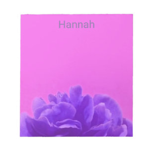 Bloc De Notas Nombre personalizado de color morado y frambuesa