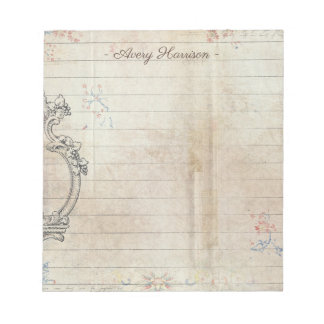 Bloc De Notas Nombre personalizado de diario antiguo vintage
