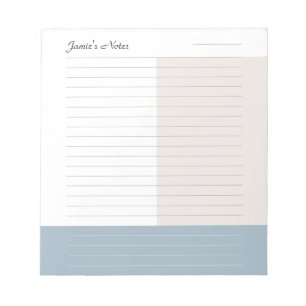Bloc De Notas Nombre personalizado de Guay Taupe moderno con lin