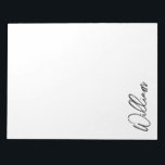 Bloc De Notas Nombre personalizado de guión moderno<br><div class="desc">Regalos de nombres personalizados Minimalistas modernos Este diseño presenta un nombre personalizado en letra de escritura a mano moderna en negro sobre fondo blanco.</div>