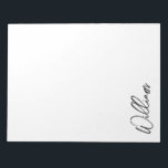 Bloc De Notas Nombre personalizado de guión moderno<br><div class="desc">Regalos de nombres personalizados Minimalistas modernos Este diseño presenta un nombre personalizado en letra de escritura a mano moderna en negro sobre fondo blanco.</div>