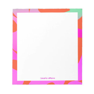 Bloc De Notas Nombre personalizado de Jade Naranja rosa brillant