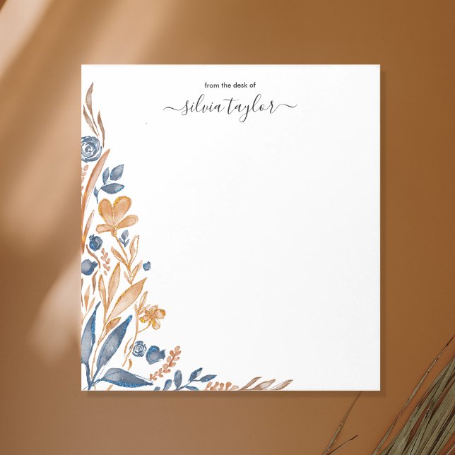 Bloc De Notas Nombre personalizado de la Marina Boho Terracotta (Subido por el creador)