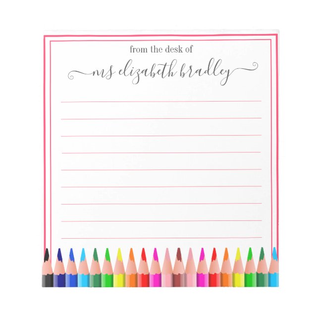 Bloc De Notas Nombre personalizado | De La Oficina Del Notepad (Frente)