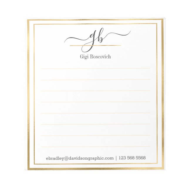 Bloc De Notas Nombre personalizado | De La Oficina Del Notepad (Frente)