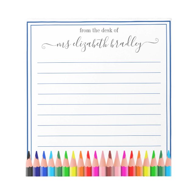 Bloc De Notas Nombre personalizado | De La Oficina Del Notepad (Frente)