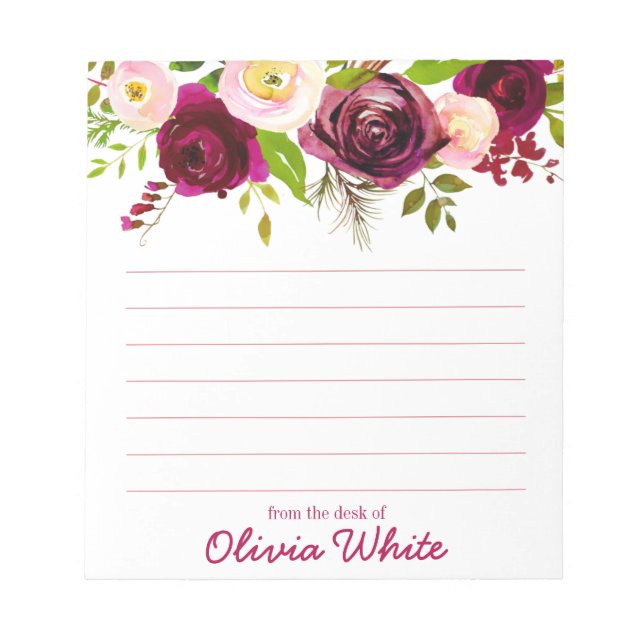 Bloc De Notas Nombre personalizado | De La Oficina Del Notepad (Frente)