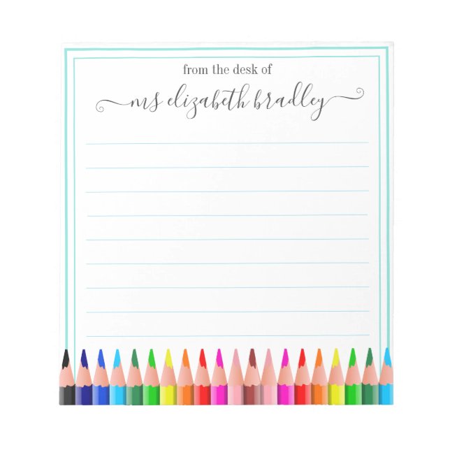 Bloc De Notas Nombre personalizado | De La Oficina Del Notepad (Frente)